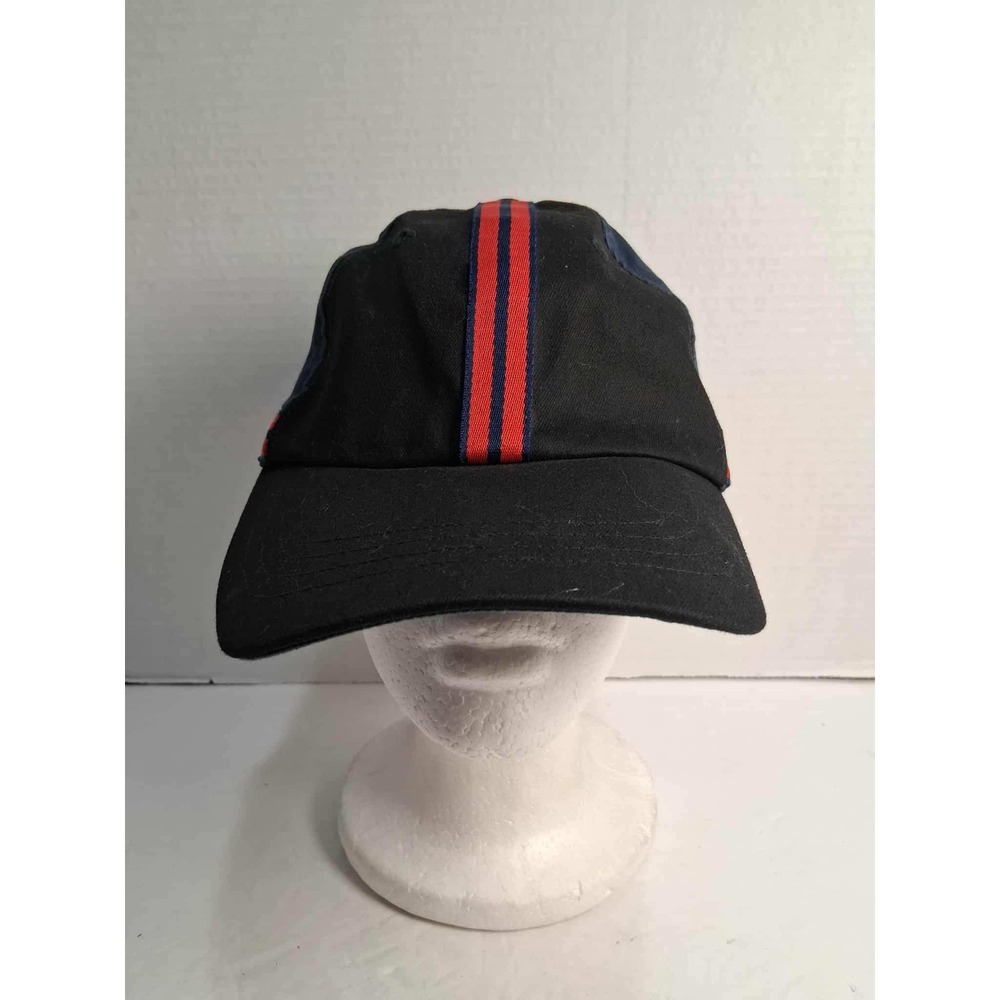 Steve Madden Black Baseball Cap Red & Blue‎ Stripe Accent One Size Cotton Blend